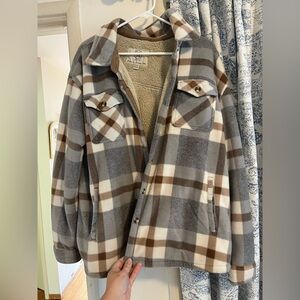 Plaid Jacket in Gray and Brown